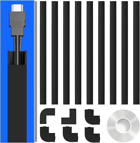 Miniatura 12 de Delamu Cubierta para Cables, Cubiertas de Alambre de 142 pulgadas para Cables en la Pared, Ocultador de Cable Pequeño para 1 Cable, Instalación