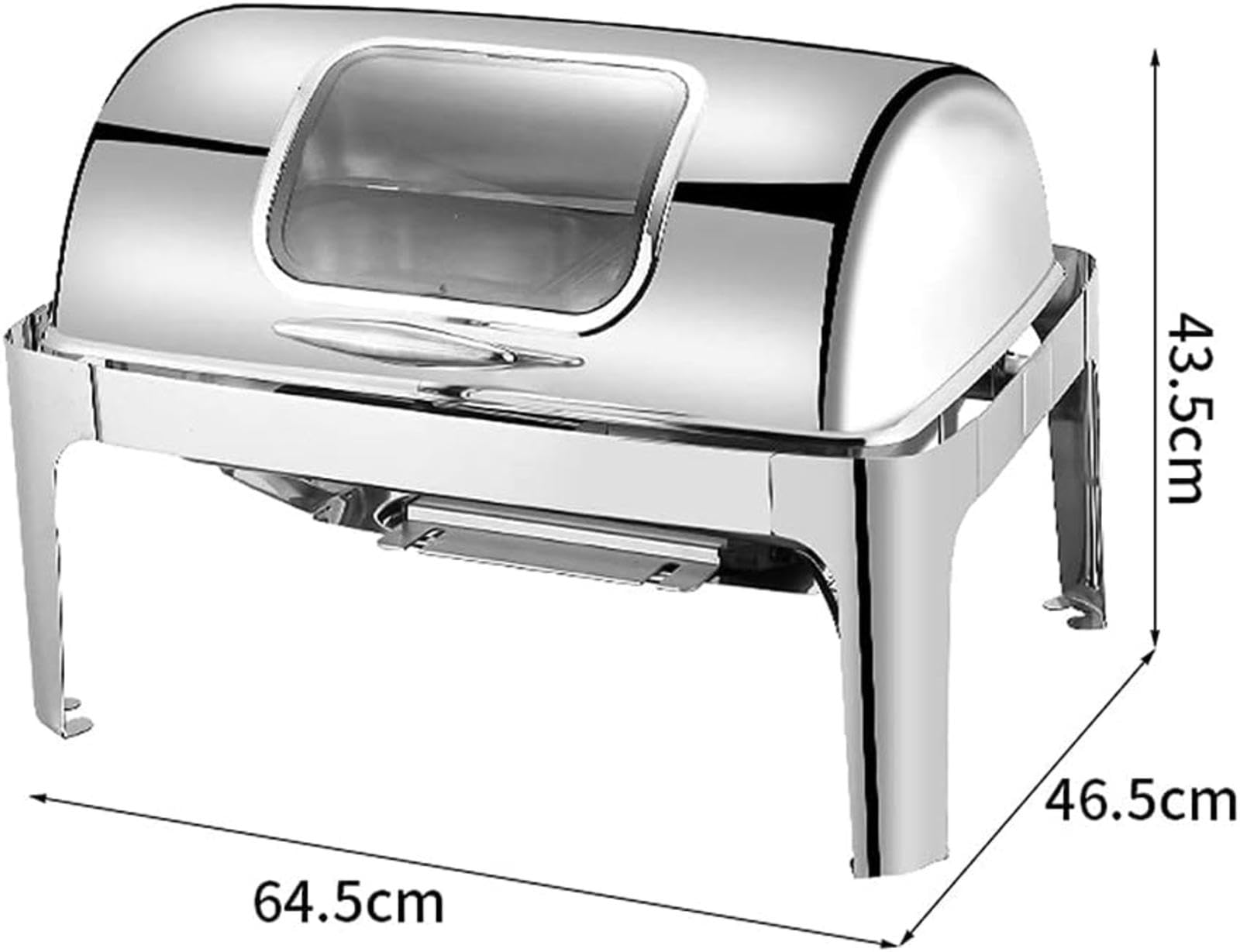 Juego de platos de acero inoxidable para bufé, juego de calentador rectangular de catering con bandejas, sartén y tapa para cocina, fiesta y banquete