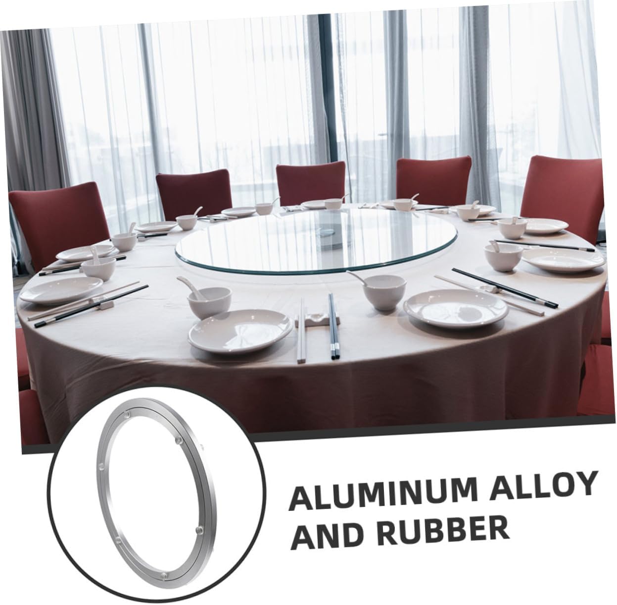 Lazy Turntable Dining Table Rotating Serving Tray for Marble Tables Smooth Swivel Base for Home and Restaurant Use