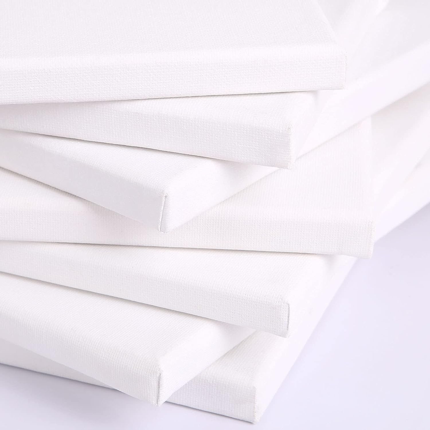 Canvases for Painting, 40x30, 30x20, 20x15, 8 Set Stretched White Canvas with Petal Paint Tray Palettes & Tape, Artist Canvases Frame Board Panels, Cotton Canvas for Oil, Acrylic, Watercolor