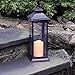 Lumabase Metal Lantern with Battery Operated Candle - Traditional Black, 17