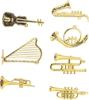 PRETYZOOM 7 Peças Decoração De Árvore De Natal Decorações De Árvore De Natal Instrumentos Em Miniatura Decoração Mini Instrumento Musical Acessórios De Muito Dinheiro Casa De Boneca Decorar