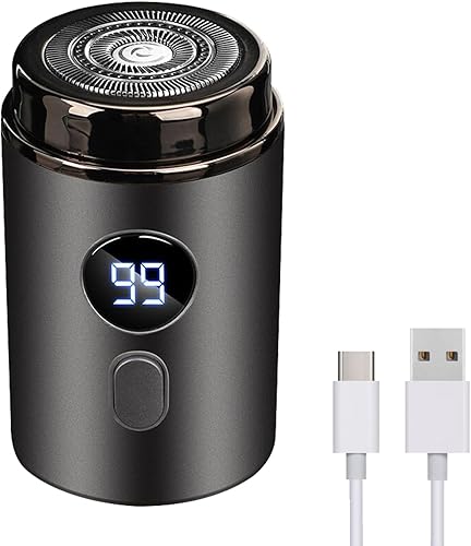Miniatura 1 de Mini afeitadora eléctrica con bolsillos para hombres, gran cabezal de afeitado flotante, afeitado rápido, mini afeitadora portátil IPX7, pantalla