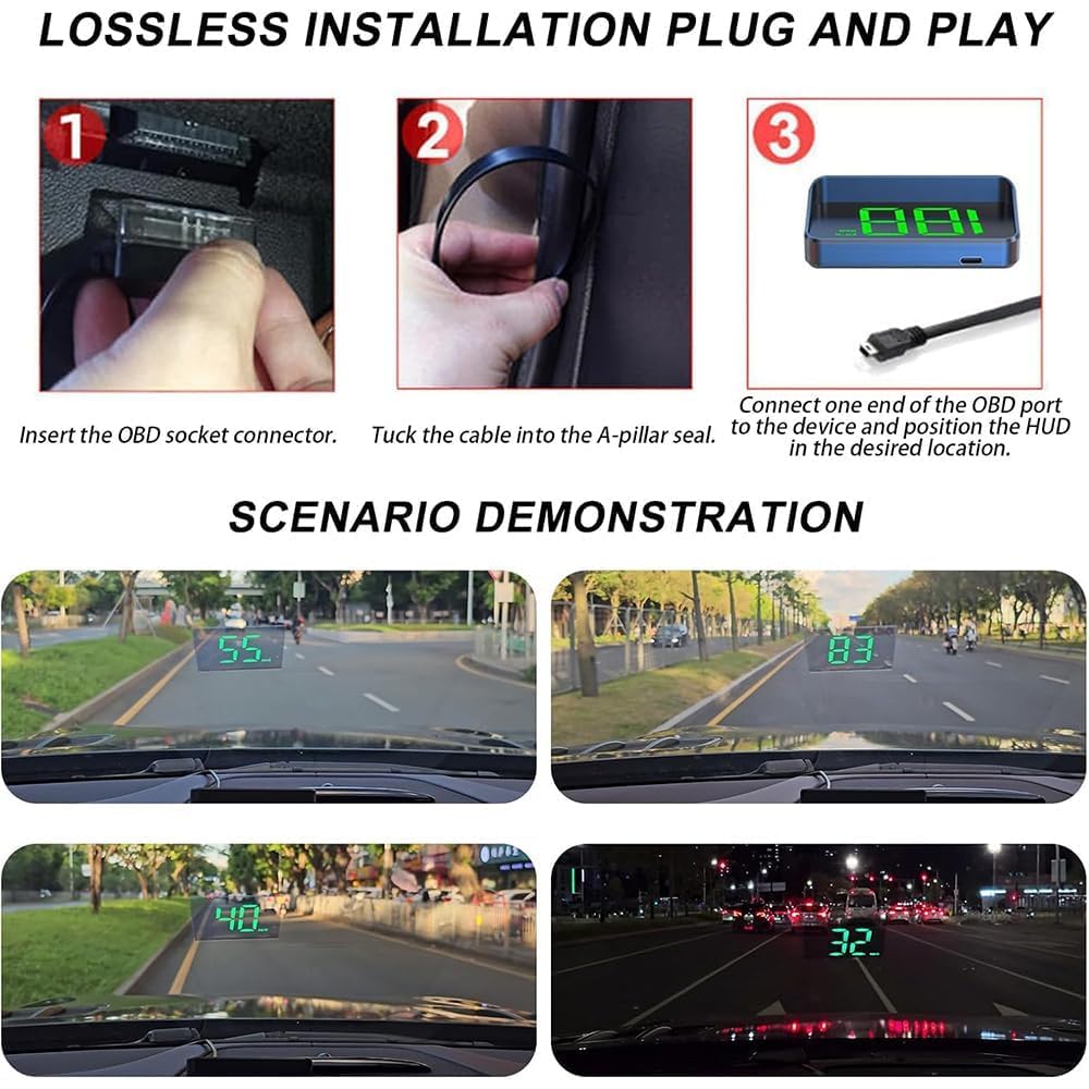 Booda Brand Velocímetro HUD para Mitsubishi L200 Pickup Truck 2005-2024