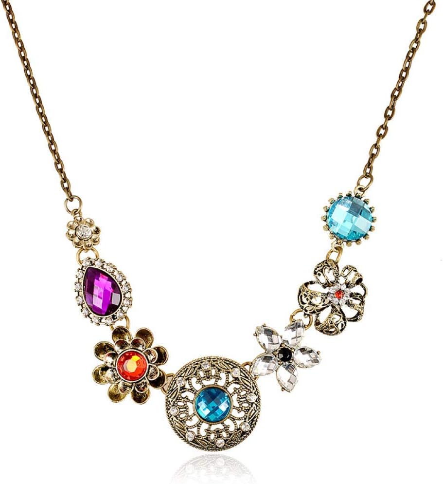 Senecio� European Style Multicolor Floral Collection Colorful Choker Necklace