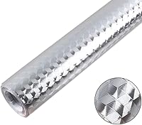 Vista 1 de MULLSAN Adhesivo para salpicaduras de cocina, textura de papel de aluminio autoadhesivo, resistente al aceite, resistente al polvo, extraíble