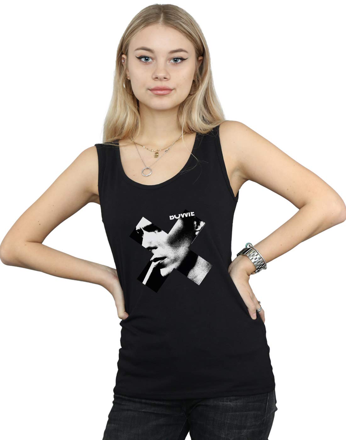 David Bowie Women's Cross Smoke Vest Black Medium