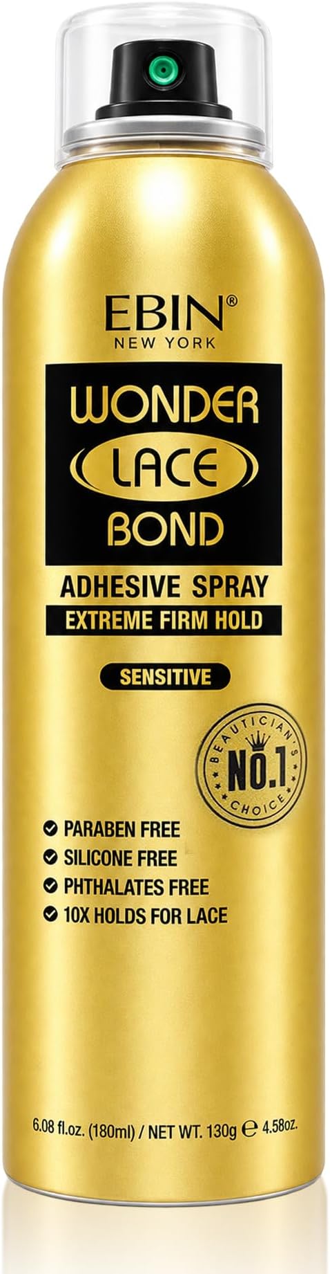Wonder Lace Bond Adhesive Spray Sensitive โ Extreme Firm Hold 6.08Oz/ 180Ml | Gentle Use, Paraben Free, Silicon Phthalates Perfect For Delicate Scalp, Fast Drying, No Residue