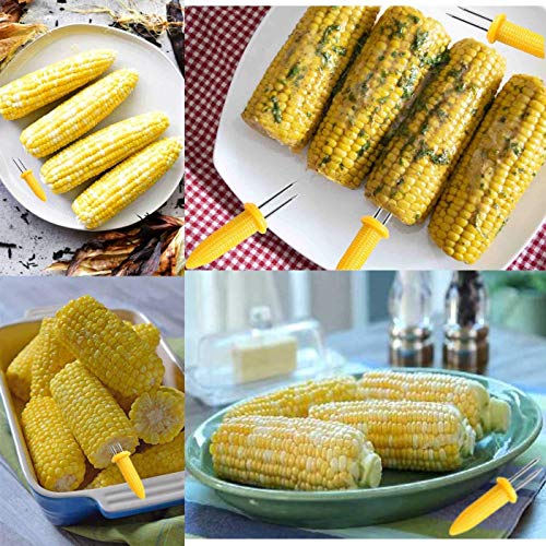WINBOB 20 Pack Stainless Steel Corn Holders Corn on The Cob Skewers for BBQ Twin Prong Sweetcorn Holders Home Cooking Fork - Thumbnail 2