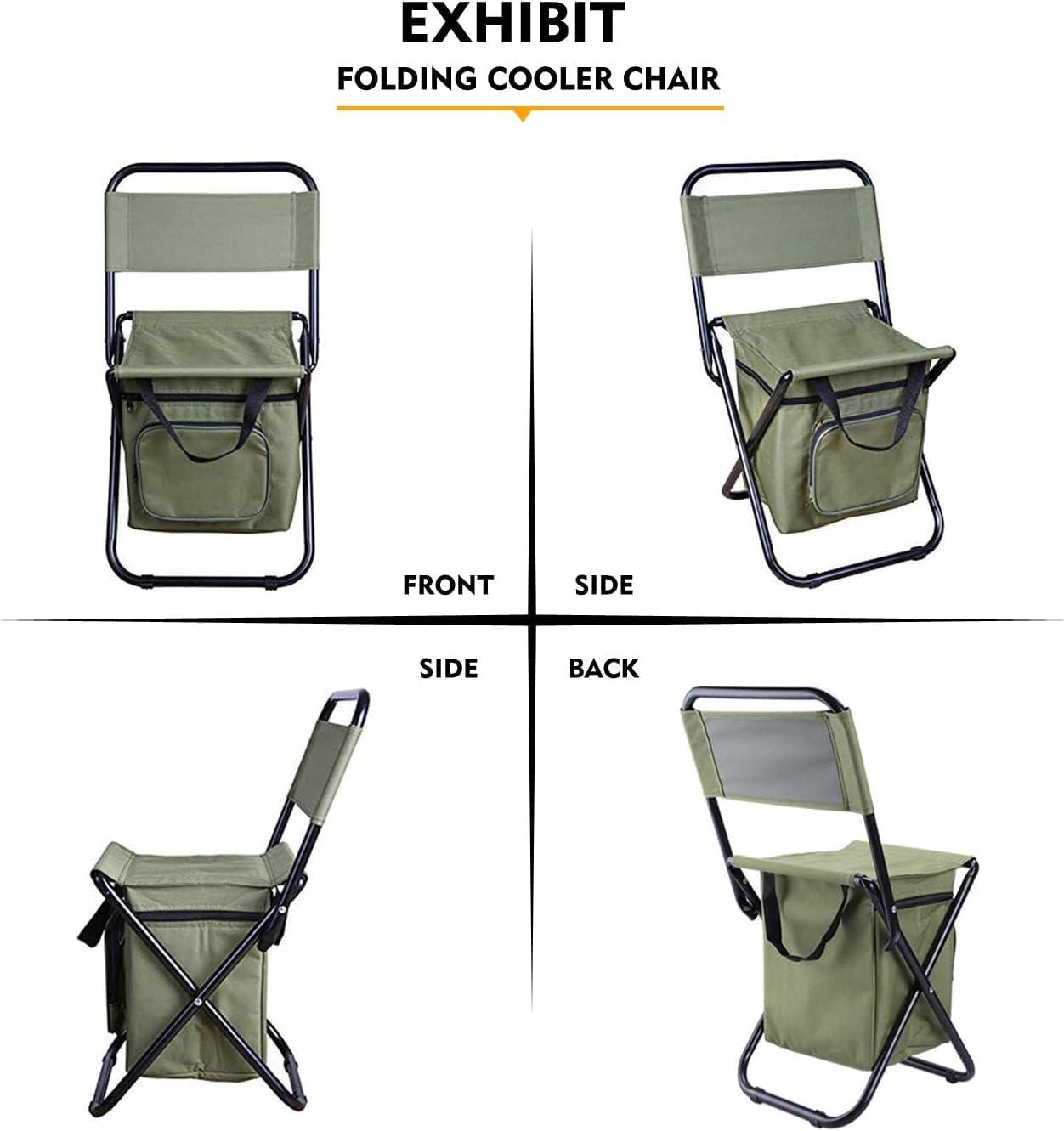 LEADALLWAY Fishing Chair with Cooler Bag and Fishing Rod Bag