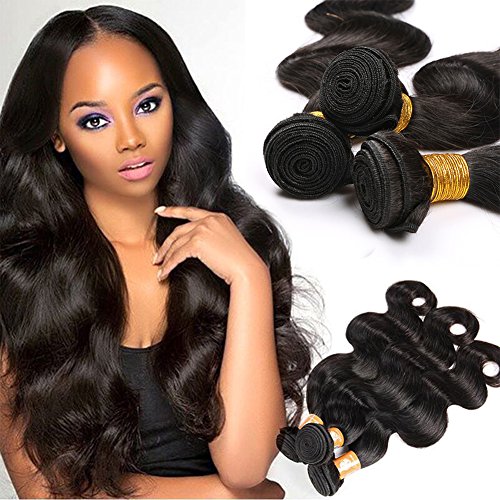 Derun Hair Products 3 Bundles Mix Length 16" 18" 20"Brazilian Body Wave Virgin Human Hair Bundle Deals 300 Gram