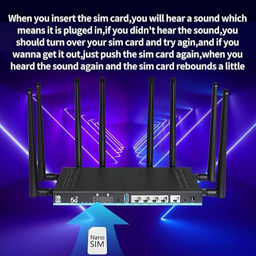 Miniatura 7 de Router WiFi 6 5G AX3000 Sistema de malla Gigabit de doble banda con ranura para SIM dual 1WAN+puertos 4LAN, USB 3.0, flash de 128 MB para el hogar y