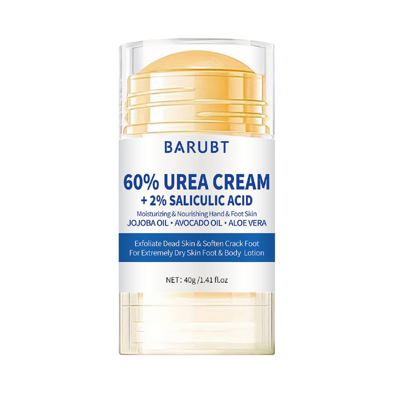 60% Urea Foot Cream for Dry Cracked Heels - Maximum Strength Moisturizer with 2% Salicylic Acid, Jojoba Oil & Aloe Vera (1.41oz)
