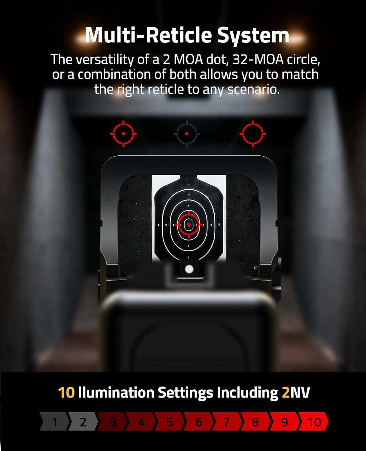CVLIFE WildHawk 2MOA & 32MOA Circle/3MOA Red Dot for RMS/RMSC, 3000G Shockproof Pistol Optic, Motion Awake Handgun Red Dot, 0.27" Thin Deck for Compact Pistol, with Adapter for RMR/MOS/Picatinny.