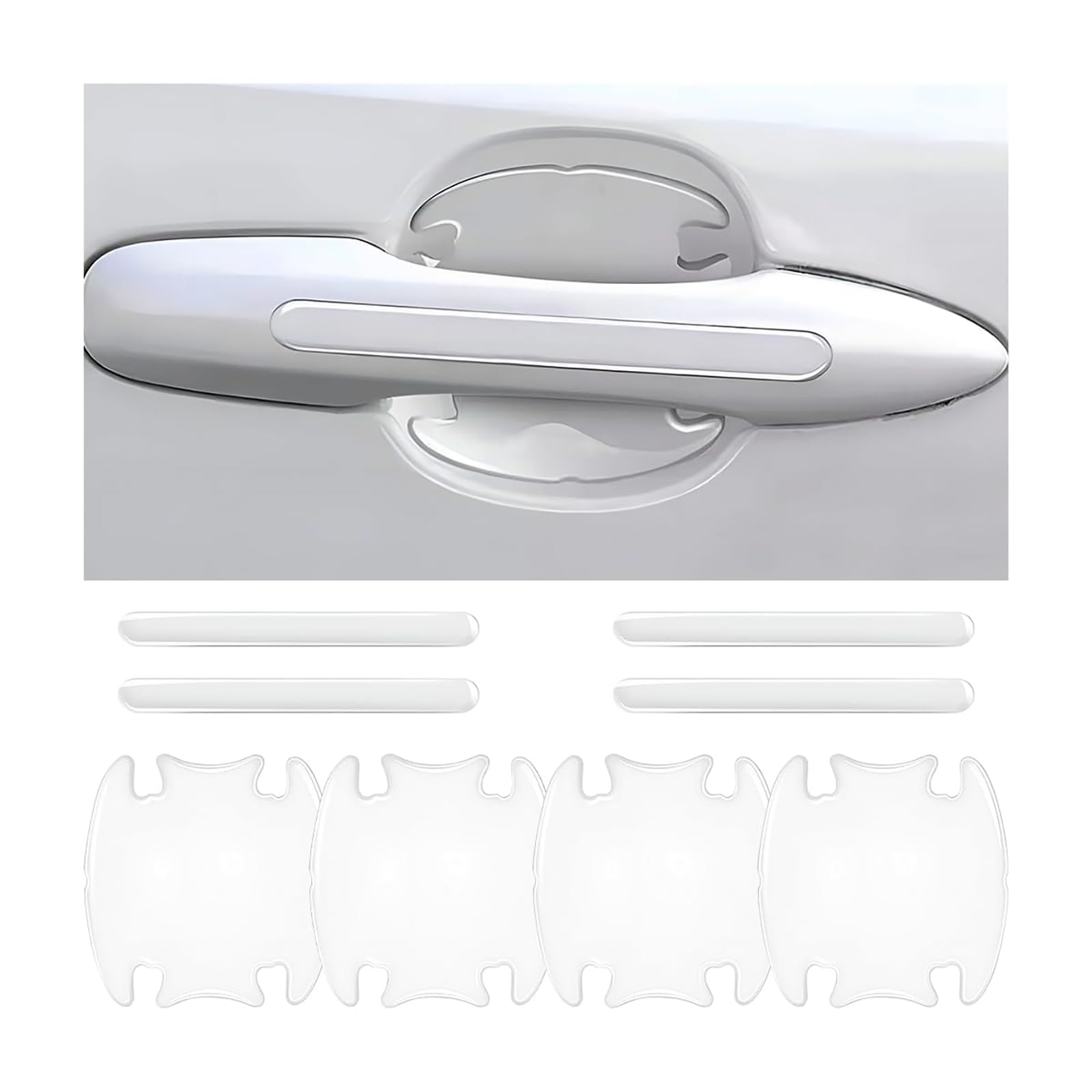 UWQXJJICP Car Door Handle Protectors, for Dacia Logan/Logan MCV/Logan MCV Fiskal/Logan MCV Durable Anti-Scratches Car Door Handle Sticker Car Door Cup Handle Paint Protector Sticker
