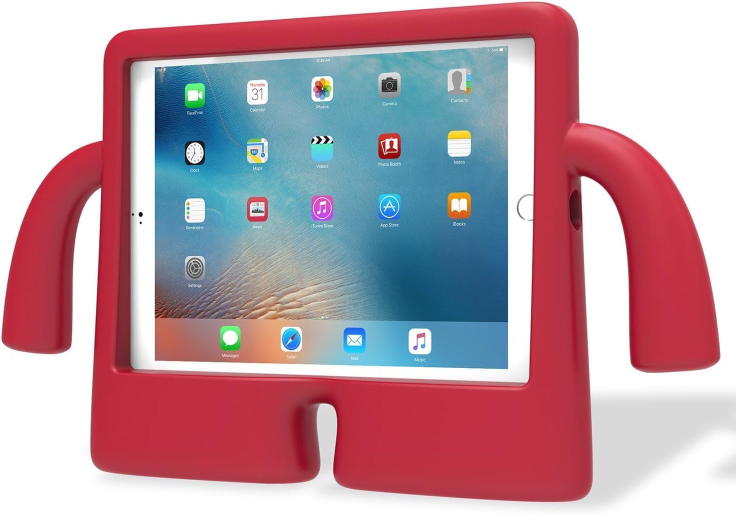 S&N Kids Case for IPad Mini, Silicone Ipad Mini 6 Fun & Durable iPad Mini Kids Case Ultimate Protection with Freestanding Design (Red)