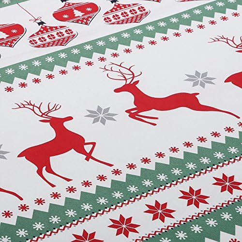 Vaulia Lightweight Microfiber Duvet Cover Set, Printed Reindeer Pattern for Christmas New Year Holidays, Red/Green - King 3-Piece Set