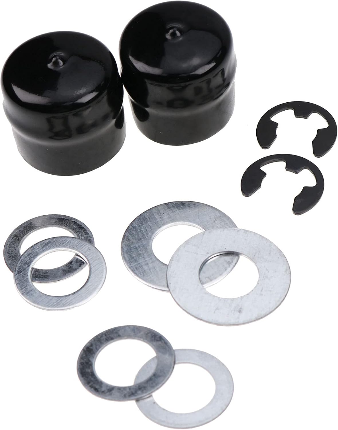 DVPARTS Front Wheel Hardware Kit for Poulan Pro Craftsman AYP Garden Tractor Lawnmower Includes Thrust Washers, Washers, E-Clips & Hub Caps
