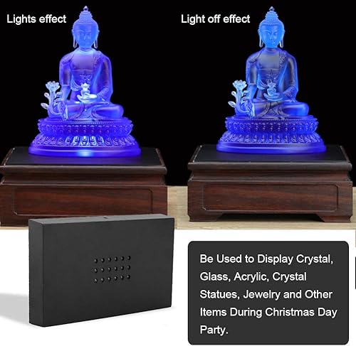 Miniatura 2 de Yosoo 2 piezas de soporte de base de luz, soporte de pantalla de lámpara LED, soporte de base de arte de cristal de cristal para enchufe de EE. UU.