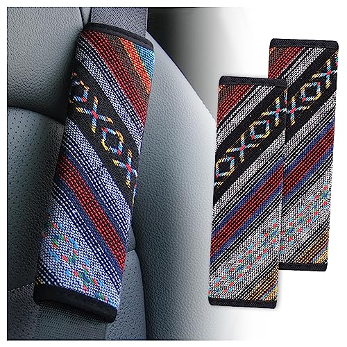 IHOTDER 2PCS Seat Belt Cover Pad,Boho Seatbelt Cushion for Car Decorations & Shoulder Protection,All Season Universal Car Accessories Interior...