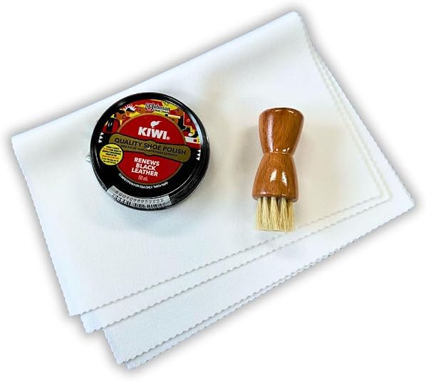 Amazon | KIWI缶 ブラシ クロス付き 靴磨きセット 革ジャン バッグ