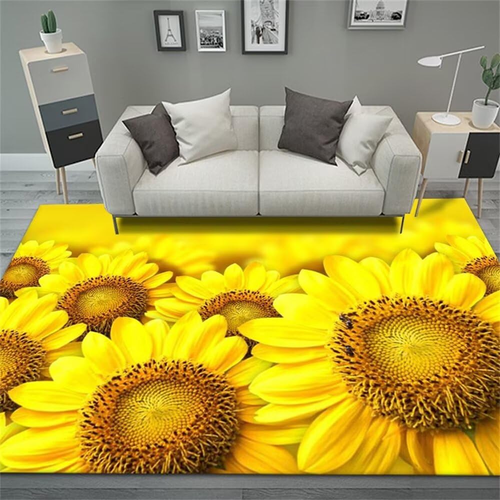 Tapis de sol enfant jaune pour une chambre d'ado accueillante