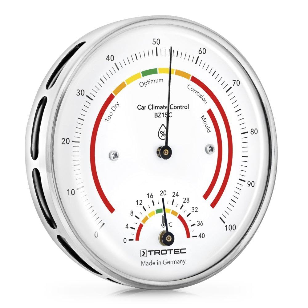 TROTEC Termoigrometro BZ15C Termoigrometro Campo di misura da 0°C a 40°C / da 0% a 100% Misurazione dell'umidità relativa e della temperatura dell'aria Facile da leggere e interpretare