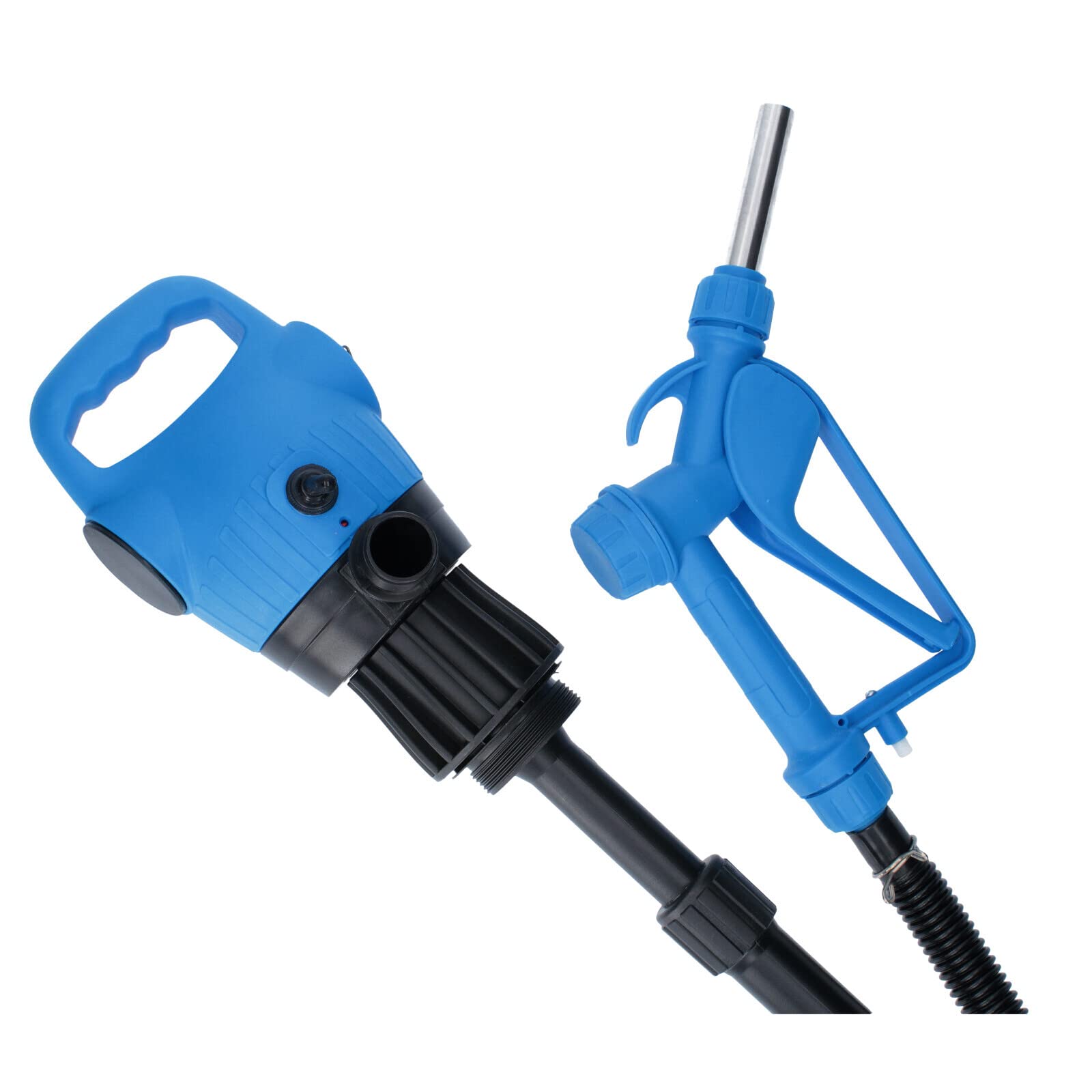 GEPCO Elektrische 12V Fasspumpe für AdBlue, Diesel, Öl & Wasser | Umfüllpumpe mit Schlauch & Dosierdüse | Förderpumpe für 205L Fässer | 20L/Min Durchfluss | 12V & Netzanschluss | Absaugpumpe