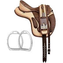 Synthetic Treeless Freemax Horse Saddle with Matching Girth Adjustable Lightweight Treeless Saddles for Horses Training Riding and Long Trail Comfort