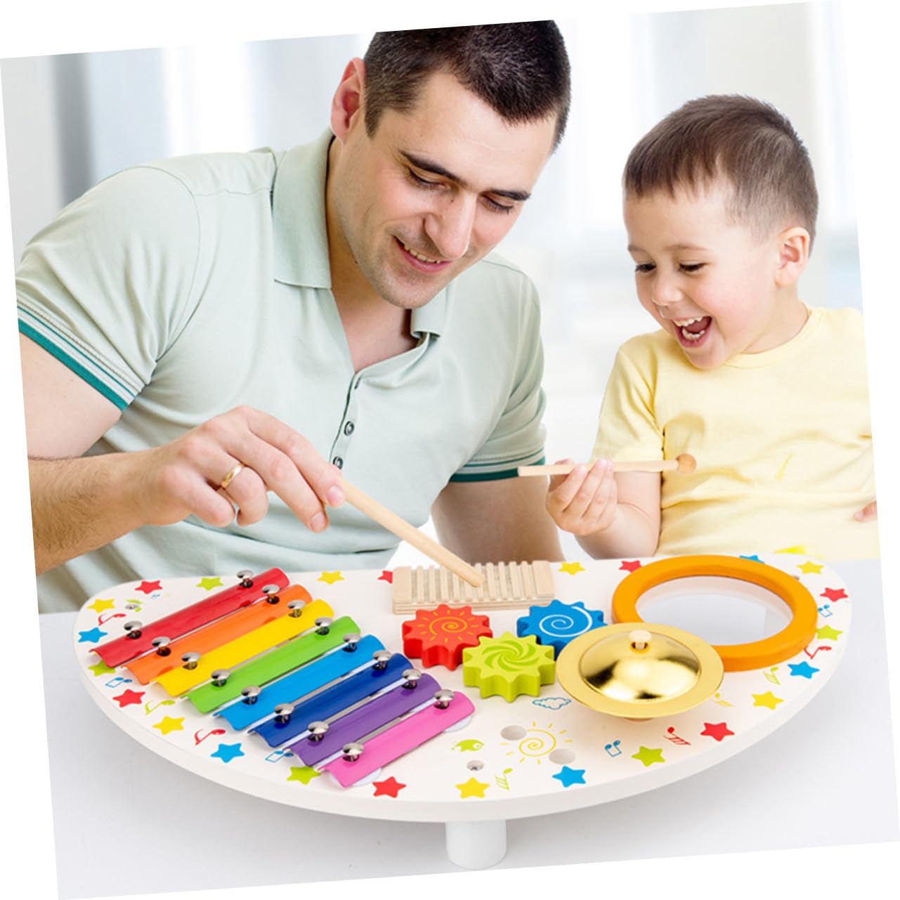 iplusmile Xilófono de Juguete Madera Juguete Musical para Instrumento de Percusión Educativo para Bebés de Meses de Instrumentos Musicales para Pequeños