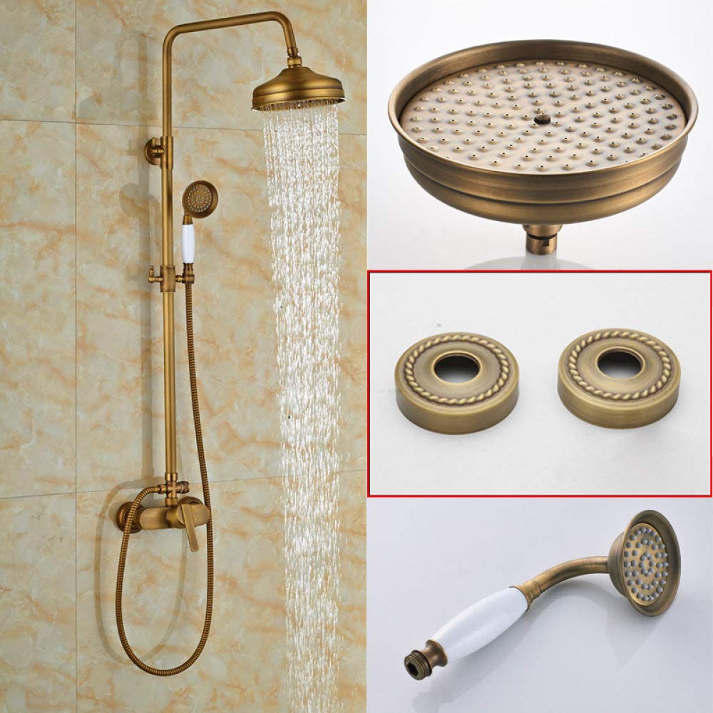 Mitigeur de douche à effet pluie en laiton avec douchette rétro