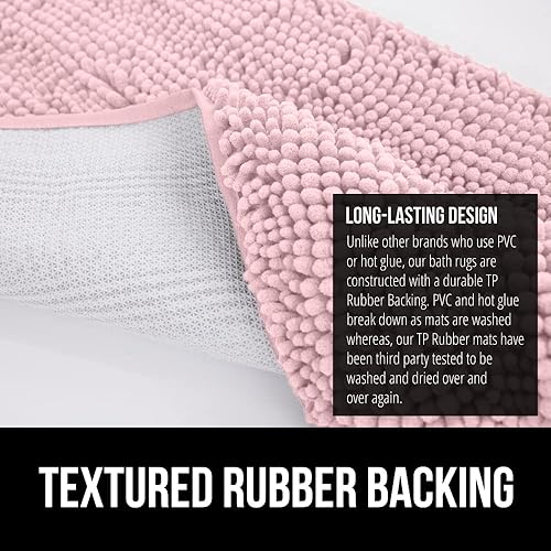 Miniatura 5 de Gorilla Grip - Tapete de baño de 44 x 26 pulgadas, de felpilla gruesa, suave y absorbente, secado rápido, de microfibra, con reverso de caucho, para