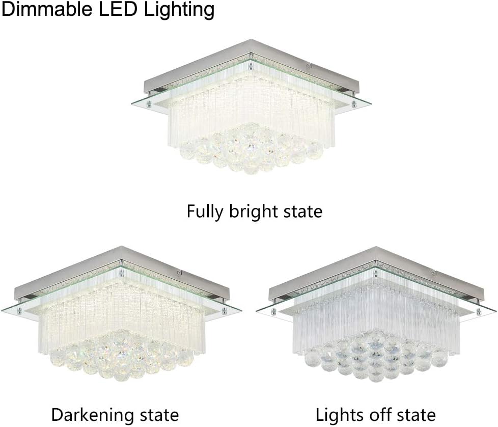 🛒 Crаzу Dеаlѕ Horisun Modern K9 Crystal Raindrop LED Chandelier Dimmable Flush Mount LED Ceiling Light Fixture, ETL Listed, 2640LM, 4000K Daylight White Pendant Lamp for Dinning Room, Livingroom, Bathroom, Bedroom