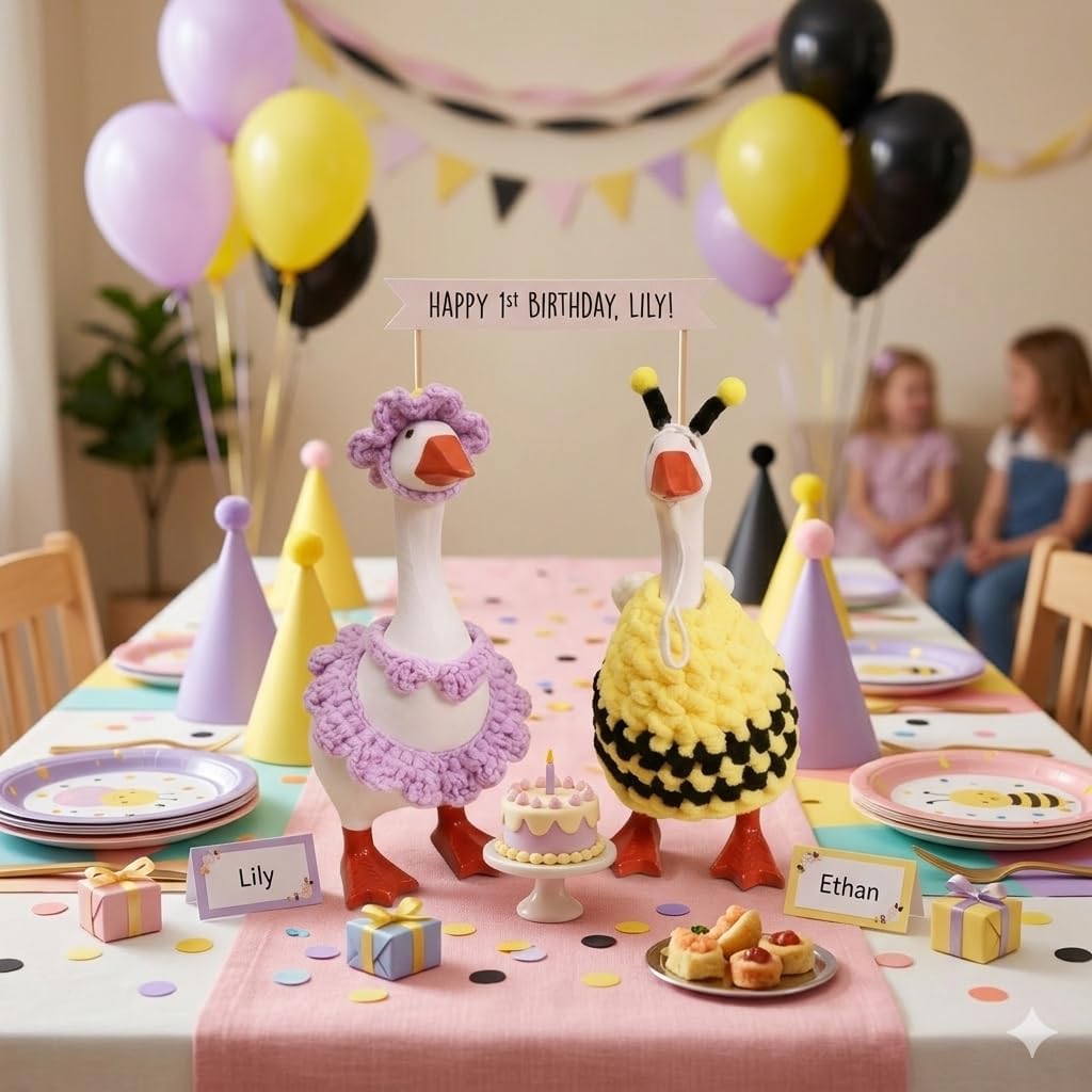 2 Sets 7 Inch Desk Goose Outfits, Mini Desktop Goose Clothes image 4