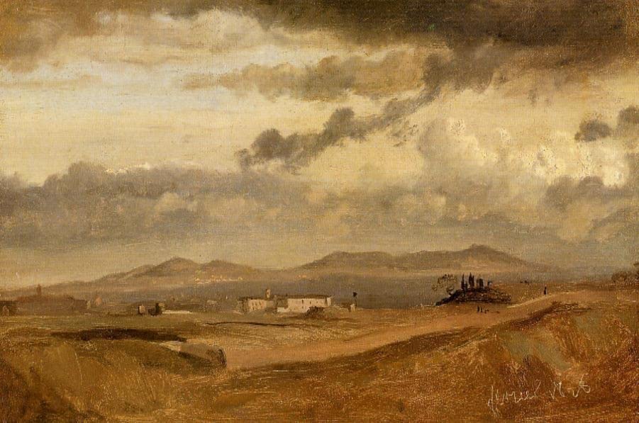 Tableau moderne le couvent de Sant'onofrio par Corot art mural 60x90cm