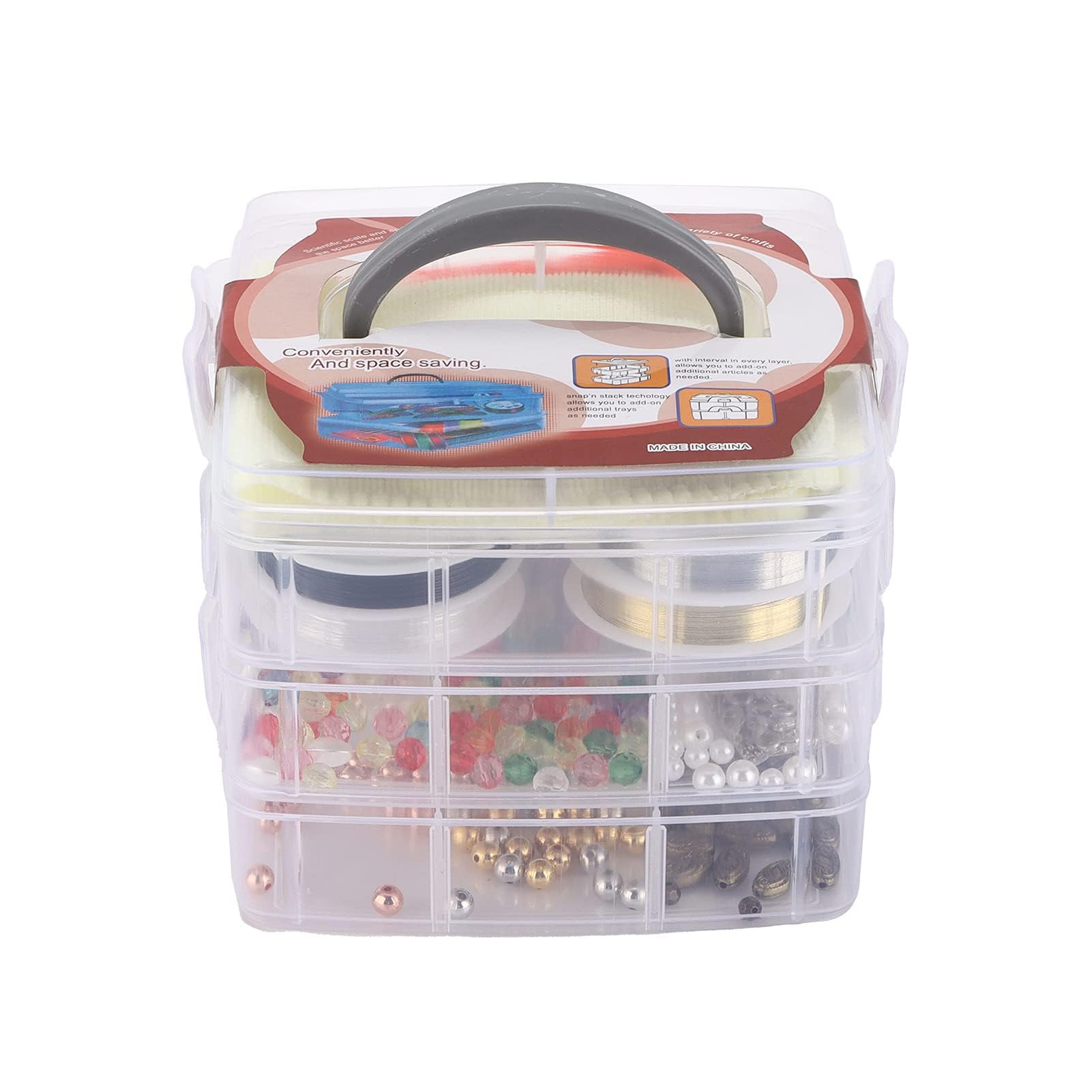 ZZIOLYTHICTRADING Kit de fabricación de joyas de 1170 piezas, set de cuentas y herramientas de acero inoxidable con caja de almacenamiento para reparación y creación de pulseras y pendientes DIY