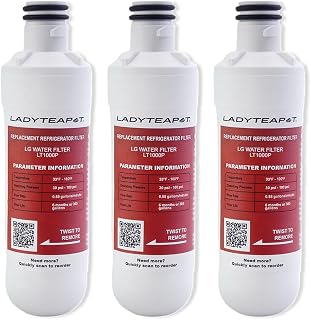 LT1000PC Replacement Water Filter, Compatible with LT1000PC/PCS, LT1000PC, LT-1000PC, MDJ64844601, ADQ747935 ADQ74793504 Filter (3 Pack)