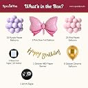SpecialYou® Bow Theme Happy Birthday Decoration Kit for Girls- 59Pcs with Pink & Purple Balloons for Birthday Decor Items, Foil Balloon Decoration Kit gallery image