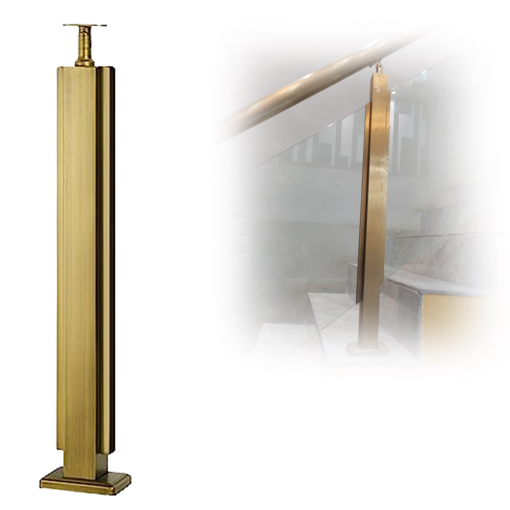 Poste de barandilla de acero inoxidable duradero para kit de balaustrada de escalera