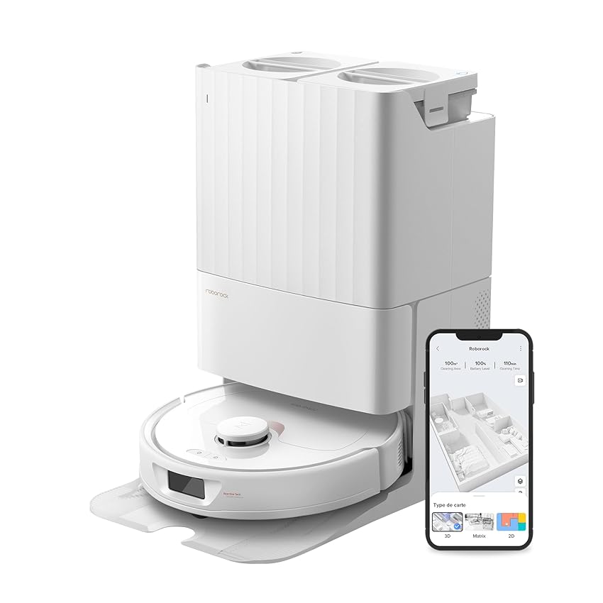 Immagine del prodotto roborock Q Revo Aspirapolvere Robot con stazione di aspirazione con funzione di lavaggio, Sistema di aggancio all-in-one, evitamento ostacoli 3D, 5500Pa, Sistema di mappatura multi-livello