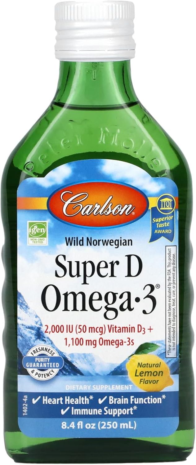 Carlson Super D Omega3, WildCaught Norwegian Arctic Cod