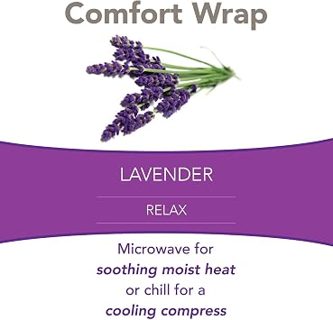 Bed Buddy Heated Aromatherapy Neck Wrap, Lavender Scented - Microwavable Hot & Cold Therapy for Sore Muscles, Stress Relief, and Relaxation - Soft Plush Fabric with Lavender