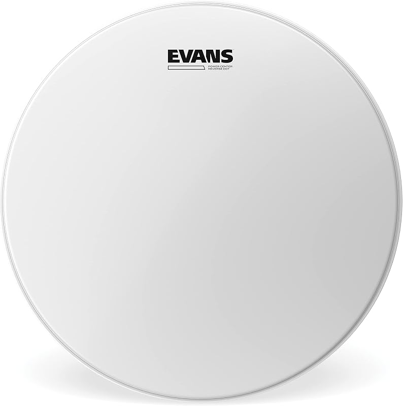 Evans Power Center Reverse Dot Snare Drum Head - 14 Snare Drum Head - Featuring Reverse Dot for Durability, Focus, Attack - Coated with 10mil Ply - 14 Inch