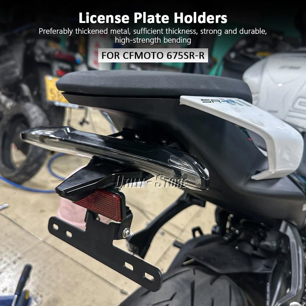 Motorcycle License Plate Holder Fender Eliminator Tail Tidy License Plate Mount Bracket Kit Fits for CFMOTO 675SR-R 675SRR 675 SR-R
