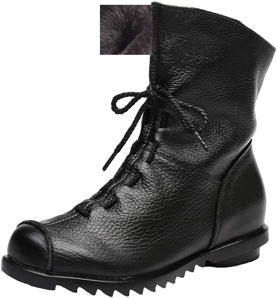 Women's Leather Casual Soft Flat Boots