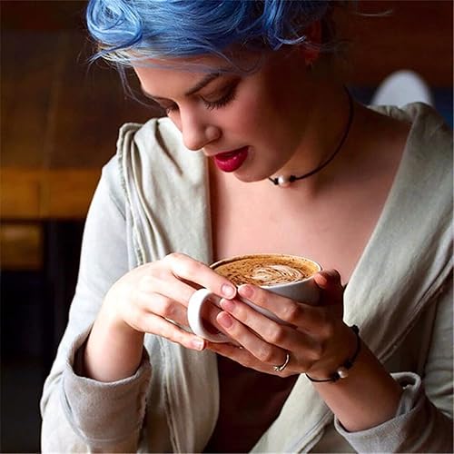 Miniatura 2 de MJartoria Collar negro de la gargantilla de la perla del cordón de la PU de la perla del collar