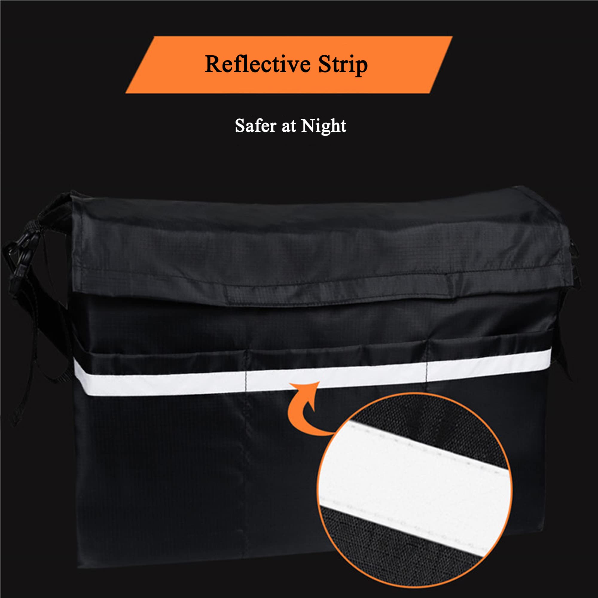 Organizador de Bolsas para andadores, Bolsa de Accesorios Impermeable con Tira Reflectante y Gran Capacidad Universal para andadores, Scooters o andadores con Ruedas
