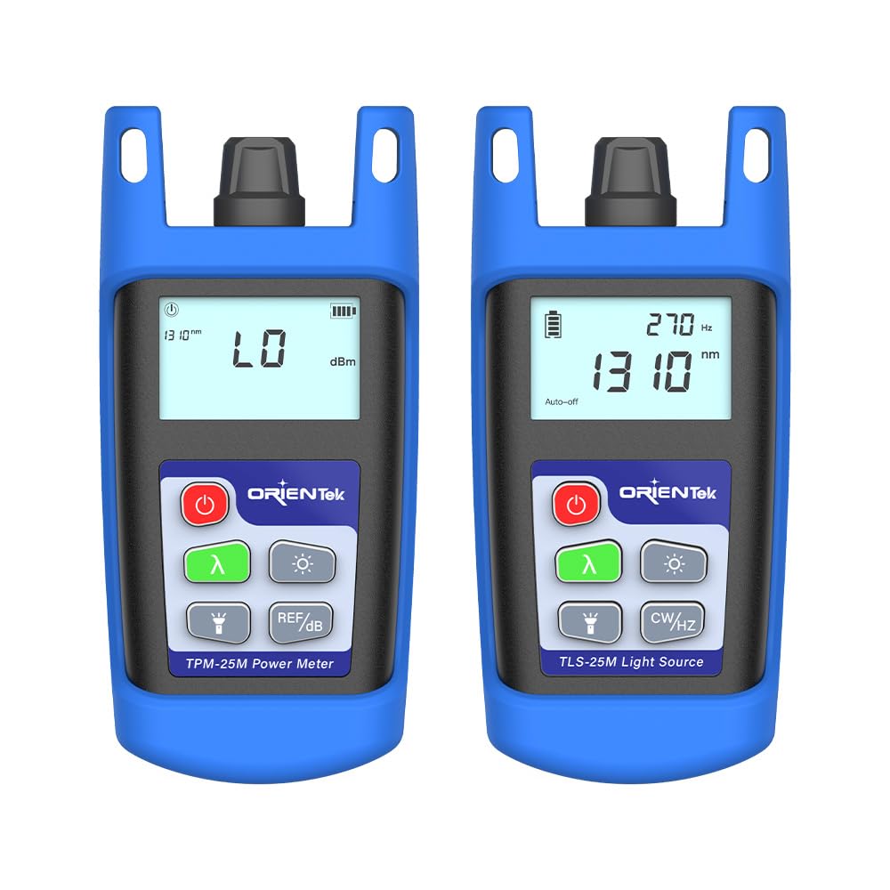 ORIENTEK Fiber Optic T25M Optical Power Meter+T15M-S Optical Light Source SM 1310/1550nm Loss Test Tools