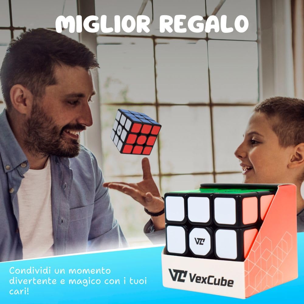 Cubo magico 3x3 velocità, puzzle ad alta resistenza, velocità cubo, puzzle educativo per bambini e adulti, tensione regolabile, adesivi in fibra di carbonio, 5,5 cm