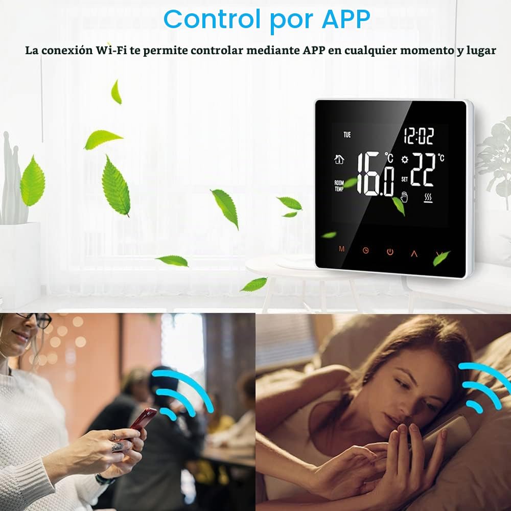 Kavolet Termostato Digital 16A, Pantalla LCD Inteligente Táctil, Calefacción de Suelo Eléctrico Programable Semanal para Hogar, Escuela, Oficina y Hotel